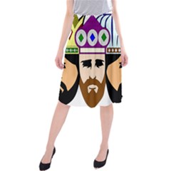 Comic-characters-eastern-magi-sages Midi Beach Skirt by 99art