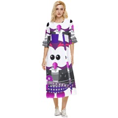 Bird-music-animation-animal Double Cuff Midi Dress by 99art