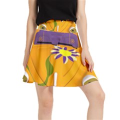 Car-transportation-cartoon-comic Waistband Skirt by 99art