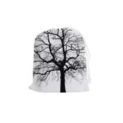 Tree-silhouette-winter-plant Drawstring Pouch (medium) by 99art