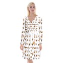 Butterfly Butterflies Insect Swarm Long Sleeve Velvet Front Wrap Dress View1