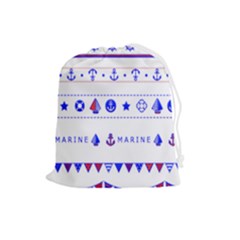 Marine Nautical Clip Art Drawstring Pouch (large) by 99art