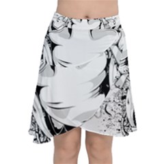 Graphic-design-vector-skull Chiffon Wrap Front Skirt by 99art