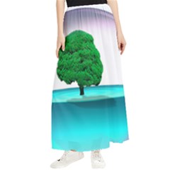 Crystal-ball-sphere-cartoon Color Background Maxi Chiffon Skirt by 99art