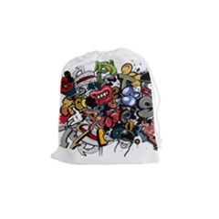 Mural Graffiti Paint Drawstring Pouch (medium) by 99art