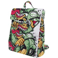 Scooter-motorcycle-graffiti Flap Top Backpack by 99art