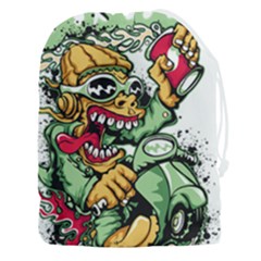 Scooter-motorcycle-graffiti Drawstring Pouch (3xl) by 99art