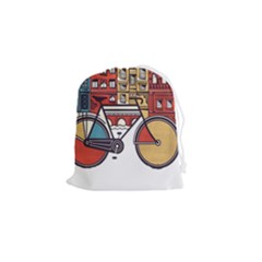 Amsterdam Graphic Design Poster Illustration Drawstring Pouch (small) by 99art