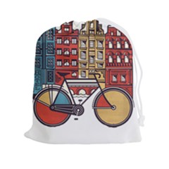 Amsterdam Graphic Design Poster Illustration Drawstring Pouch (2xl) by 99art