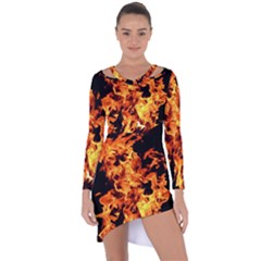 Live Coals Asymmetric Cut-out Shift Dress by artworkshop