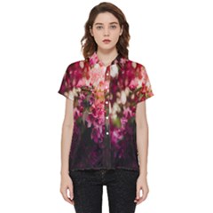 Pink Flower Short Sleeve Pocket Shirt by artworkshop