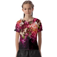 Pink Flower Kids  Frill Chiffon Blouse by artworkshop