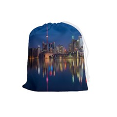 Seaside River Drawstring Pouch (large) by artworkshop