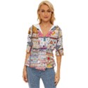 Pattern Texture Multi Colored Variation Lightweight Drawstring Hooded Top View1