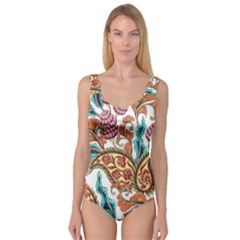 Flowers Pattern Texture White Background Paisley Princess Tank Leotard  by danenraven