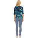 Waves Ocean Sea Abstract Whimsical Abstract Art Lightweight Drawstring Hooded Top View4