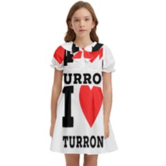 I Love Turron  Kids  Bow Tie Puff Sleeve Dress by ilovewhateva
