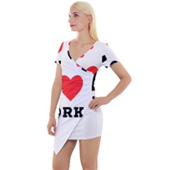 I Love Pork  Short Sleeve Asymmetric Mini Dress by ilovewhateva