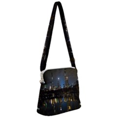 New York Night Central Park Skyscrapers Skyline Zipper Messenger Bag by Cowasu