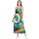 Waves Wave Ocean Sea Abstract Whimsical Abstract Art Boho Sleeveless Summer Dress View1
