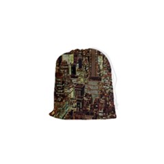 New York City Nyc Skyscrapers Drawstring Pouch (xs) by Cowasu