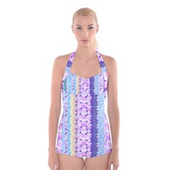 Background Graphic Beautiful Wallpaper Art Boyleg Halter Swimsuit  by danenraven