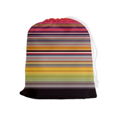 Neopolitan Horizontal Lines Strokes Drawstring Pouch (xl) by Bangk1t