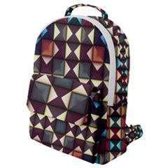 Symmetry Geometric Pattern Texture Flap Pocket Backpack (small) by Bangk1t