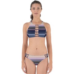 Horizontal Line Strokes Color Lines Perfectly Cut Out Bikini Set by Bangk1t