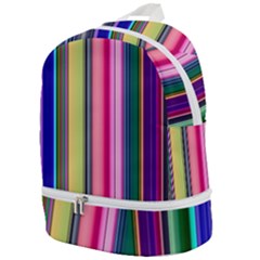 Pastel Colors Striped Pattern Zip Bottom Backpack by Bangk1t