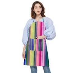 Pastel Colors Striped Pattern Pocket Apron by Bangk1t