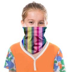 Pastel Colors Striped Pattern Face Covering Bandana (kids) by Bangk1t