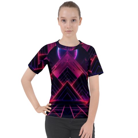Synthwave City Retrowave Wave Women s Sport Raglan Tee by Bangk1t