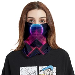 Synthwave City Retrowave Wave Face Covering Bandana (two Sides) by Bangk1t