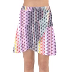 Triangle Stripes Texture Pattern Wrap Front Skirt by Bangk1t
