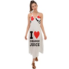 I Love Orange Juice Halter Tie Back Dress  by ilovewhateva