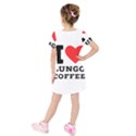 I love lungo coffee  Kids  Short Sleeve Velvet Dress View2