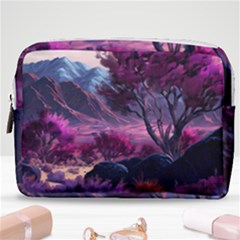 Landscape Painting Purple Tree Make Up Pouch (medium) by Ndabl3x