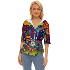 Mushrooms Fungi Psychedelic Lightweight Drawstring Hooded Top by Ndabl3x