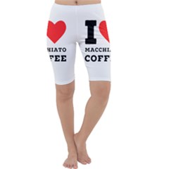 I Love Macchiato Coffee Cropped Leggings  by ilovewhateva