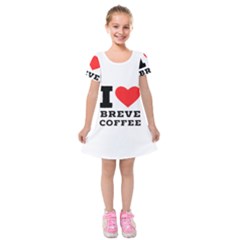 I Love Breve Coffee Kids  Short Sleeve Velvet Dress by ilovewhateva