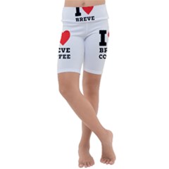 I Love Breve Coffee Kids  Lightweight Velour Cropped Yoga Leggings by ilovewhateva