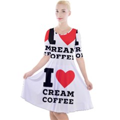 I Love Cream Coffee Quarter Sleeve A-line Dress by ilovewhateva