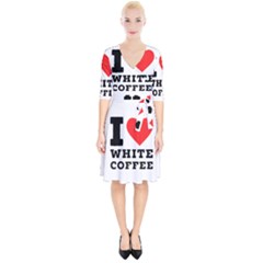 I Love White Coffee Wrap Up Cocktail Dress by ilovewhateva