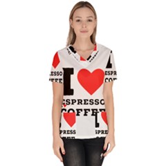 I Love Espresso Coffee Women s V-neck Scrub Top by ilovewhateva