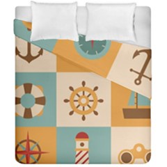 Nautical-elements-collection Duvet Cover Double Side (california King Size) by Wav3s