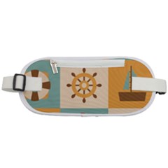 Nautical-elements-collection Rounded Waist Pouch by Wav3s