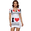 I love American coffee Low Cut Cap Sleeve Mini Dress View1