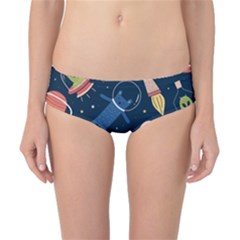 Seamless-pattern-with-funny-aliens-cat-galaxy Classic Bikini Bottoms by Wav3s