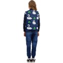 Swan-pattern-elegant-design Kid s Short Button Up Puffer Vest	 View4
